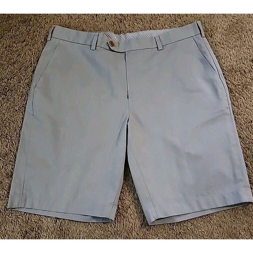 Brooks Brothers Bermuda Short - Blue - Flat Front Chino - 36W